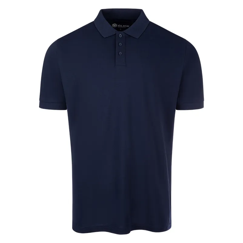 BEESWIFT CLICK WORKWEAR UNISEX SHORT SLEEVE POLO SHIRT — Navy Blue